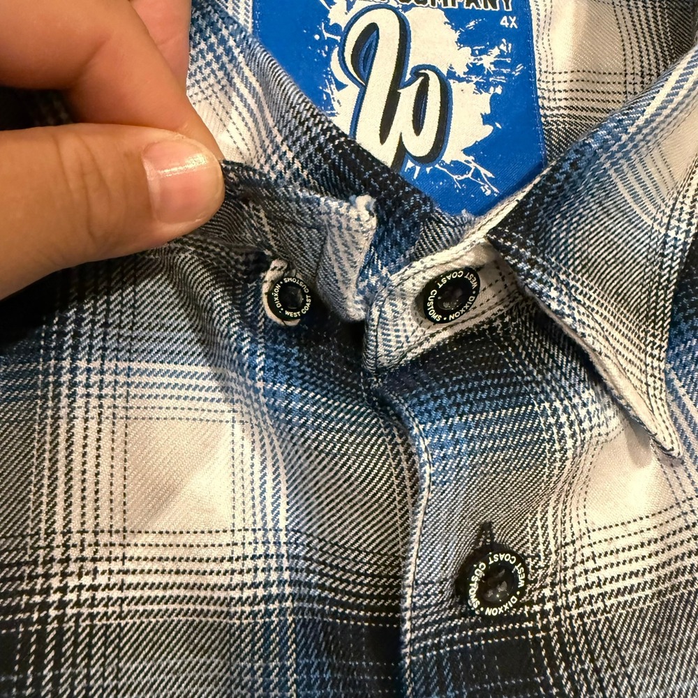 Dixxon Flannel Co West Coast Customs Plaid Button Up Mens 4X  Biker - Picture 8 of 16
